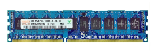 Mémoire RAM 1x 4GB Hynix ECC REGISTERED DDR3 1333MHz PC3-10600 RDIMM | HMT351R7BFR8C-H9