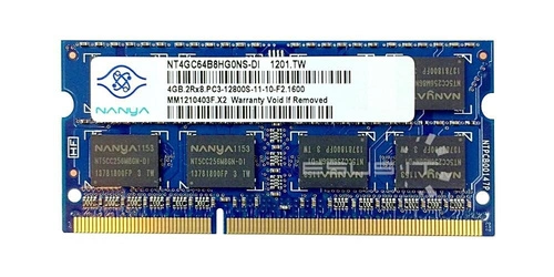 Mémoire RAM 1x 4GB Nanya SO-DIMM DDR3 1600MHz PC3-12800 | NT4GC64B8HG0NS-DI