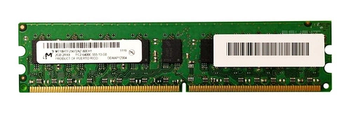 Mémoire RAM 1x 2GB Micron ECC UNBUFFERED DDR2 800MHz PC2-6400 UDIMM | MT18HTF25672AZ-80EH1