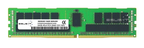 Mémoire RAM 1x 64GB ESUS IT ECC REGISTERED DDR4 4Rx4 2666MHz PC4-21300 RDIMM | ESUD42666RQ4/64G