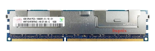 Mémoire RAM 1x 4GB Hynix ECC REGISTERED DDR3 1333MHz PC3-10600 RDIMM | HMT151R7BFR4C-H9
