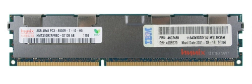 Mémoire RAM 1x 8GB Hynix ECC REGISTERED DDR3 1066MHz PC3-8500 RDIMM | HMT31GR7AFR8C-G7