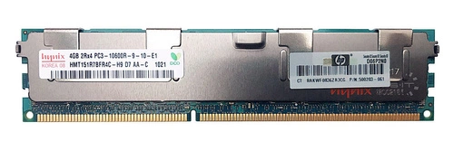 Mémoire RAM 1x 4GB Hynix ECC REGISTERED DDR3 1333MHz PC3-10600 RDIMM | HMT151R7BFR4C-H9