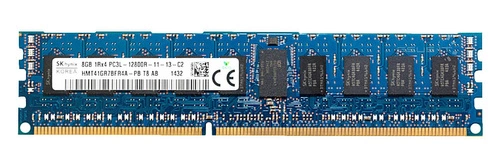 Mémoire RAM 1x 8GB Hynix ECC REGISTERED DDR3 1600MHz PC3-12800 RDIMM | HMT41GR7BFR4A-PB
