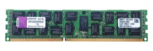 Mémoire RAM 1x 4GB Kingston ECC REGISTERED DDR3 1333MHz PC3-10600 RDIMM | KVR1333D3D4R9S/4G