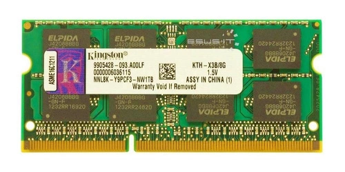 Mémoire RAM 1x 8GB Kingston SO-DIMM DDR3 1333MHz PC3-10600 | KTH-X3B/8G