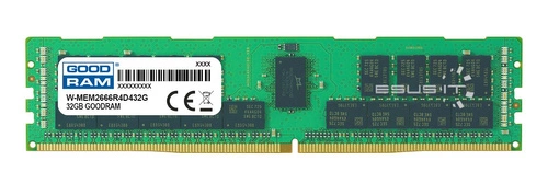 Mémoire RAM 1x 32GB GoodRAM ECC REGISTERED DDR4 2Rx4 2666MHz PC4-21300 RDIMM | W-MEM2666R4D432G