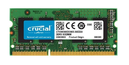 Mémoire RAM 1x 4GB Crucial SO-DIMM DDR3 1600MHz PC3-12800 | CT51264BF160BJ