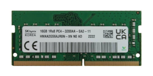 Mémoire RAM 1x 16GB Hynix DDR4 1Rx8 3200MHz PC4-25600 SO-DIMM  | HMAA2GS6AJR8N-XN