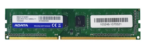 Mémoire RAM 1x 8GB ADATA NON-ECC UNBUFFERED DDR3 1600MHz PC3-12800 UDIMM | MI64C1D1629Z1