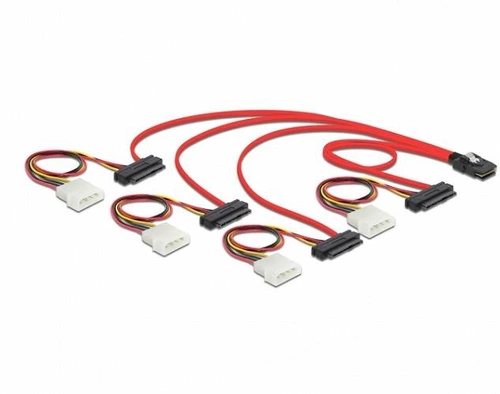 Delock Cable Mini SAS | 4 x SAS + power  0.5m |  83059