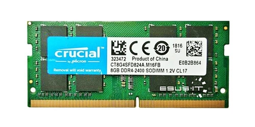 Mémoire RAM 1x 8GB Crucial SO-DIMM DDR4 2400MHz PC4-19200 | CT8G4SFD824A
