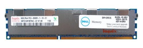 Mémoire RAM 1x 8GB Hynix ECC REGISTERED DDR3 1066MHz PC3-8500 RDIMM | HMT31GR7BFR4C-G7