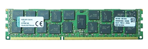 Mémoire RAM 1x 16GB Kingston ECC REGISTERED DDR3 1600MHz PC3-12800 RDIMM | KVR16R11D4/16