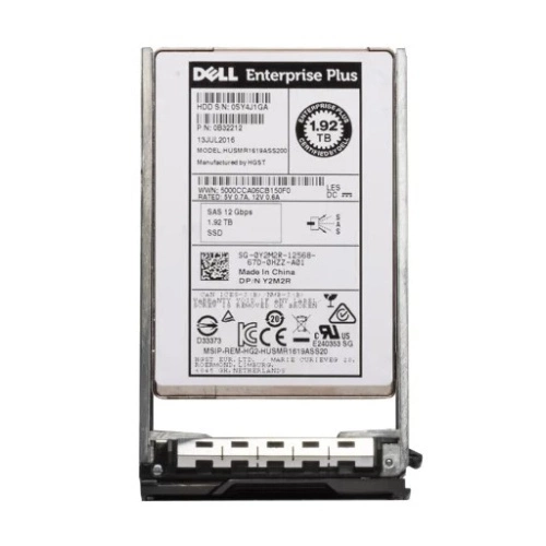 Disque dur SSD dédié au serveur DELL 1.92TB 2.5'' SAS 12Gb/s Y2M2R utilisé