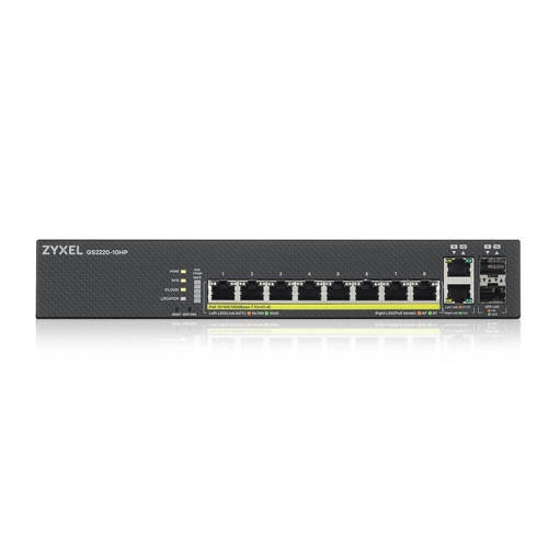 Commutateur Zyxel GS2220-10HP-EU0101F 8x 1Gb 2x RJ-45/SFP combo ports 180W PoE+