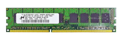 Mémoire RAM 1x 2GB Micron ECC UNBUFFERED DDR3 1333MHz PC3-10600 UDIMM | MT18JSF25672AY-1G4D1