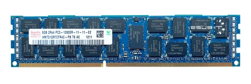 Mémoire RAM 1x 8GB Hynix ECC REGISTERED DDR3 1600MHz PC3-12800 RDIMM | HMT31GR7CFR4C-PB
