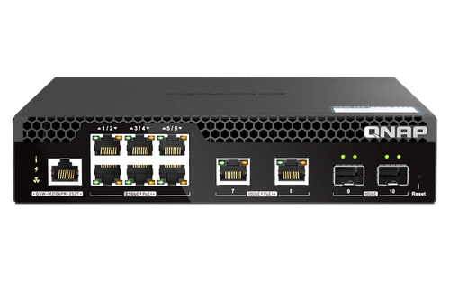 Commutateur QNAP QSW-M2106PR-2S2T 6x 2.5Gb | 2x 10Gb 2x SFP+ 310 W PoE+/PoE++