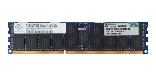 Mémoire RAM 1x 16GB Nanya ECC REGISTERED DDR3 2Rx4 1333MHz PC3-10600 RDIMM | NT16GC72C4NB0NL-CG