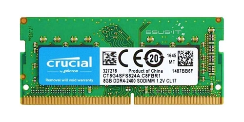 Mémoire RAM 1x 8GB Crucial SO-DIMM DDR4 2400MHz PC4-19200 | CT8G4SFS824A