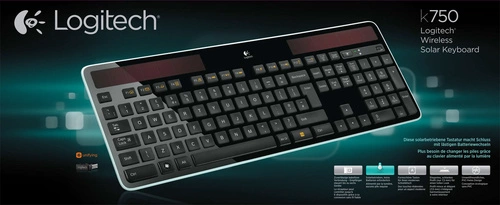 Clavier Sans fil Logitech Wireless Solar Keyboard K750 QWERTZ