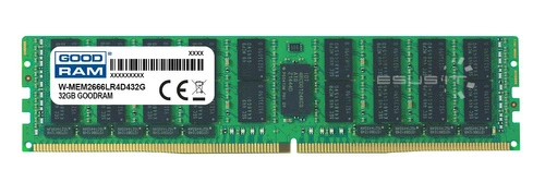 Mémoire RAM 1x 32GB GoodRAM LOAD REDUCED DDR4 2Rx4 2666MHz PC4-21300 LRDIMM | W-MEM2666LR4D432G