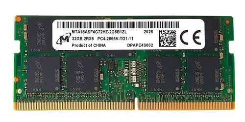 Mémoire RAM 1x 32GB Micron DDR4 2Rx8 2666MHz PC4-21300 SODIMM ECC  | MTA18ASF4G72HZ-2G6