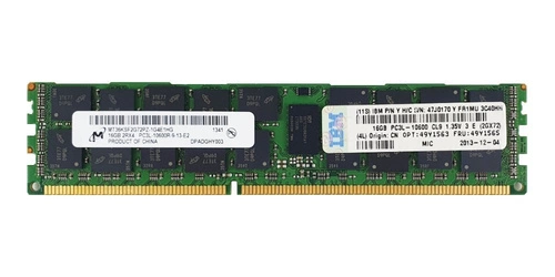 Mémoire RAM 1x 16GB Micron ECC REGISTERED DDR3 1333MHz PC3-10600 RDIMM | MT36KSF2G72PZ-1G4