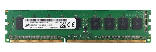 Mémoire RAM 1x 4GB Micron ECC UNBUFFERED DDR3 1600MHz PC3-12800 UDIMM | MT18KSF51272AZ-1G6