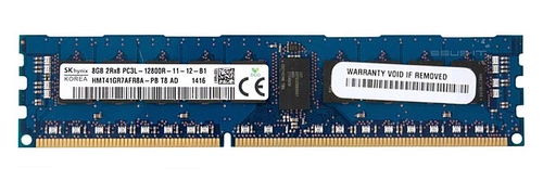 Mémoire RAM 1x 8GB Hynix ECC REGISTERED DDR3 1600MHz PC3-12800 RDIMM | HMT41GR7AFR8A-PB
