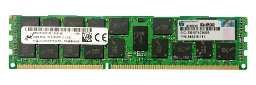 Mémoire RAM 1x 16GB Micron ECC REGISTERED DDR3 1600MHz PC3-12800 RDIMM | MT36JSF2G72PZ-1G6