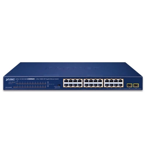 Commutateur Planet GSW-2620HP 24x 1Gb 2x SFP 240 W PoE+