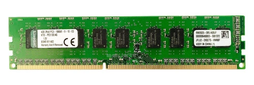 Mémoire RAM 1x 4GB Kingston ECC UNBUFFERED DDR3 1333MHz PC3-10600 UDIMM | KTD-PE313E/4G