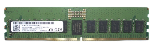 Mémoire RAM 1x 32 GB Micron ECC REGISTERED DDR5 2Rx8 5600MHz PC5-44800 RDIMM | MTC20F2085S1RC56BD2