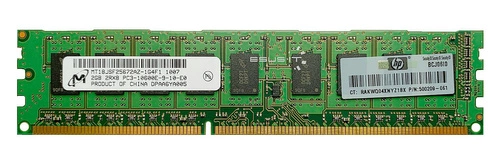 Mémoire RAM 1x 2GB Micron ECC UNBUFFERED DDR3 2Rx8 1333MHz PC3-10600 UDIMM | MT18JSF25672AZ-1G4